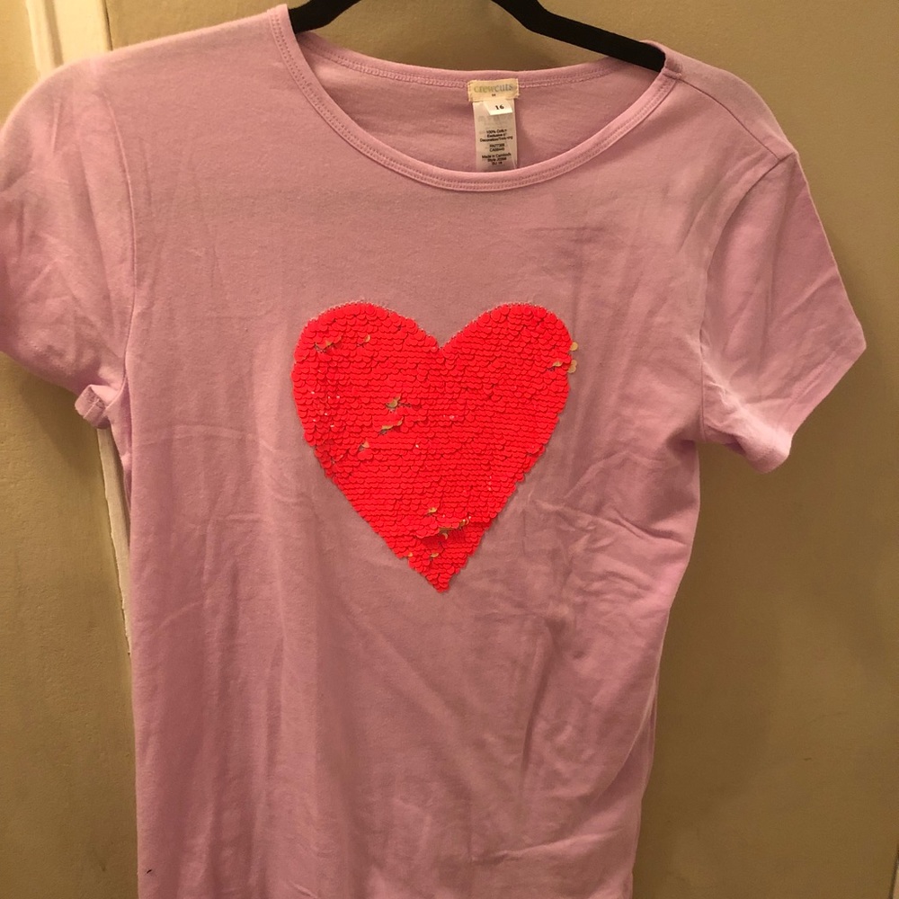 Crewcuts shirt with flip sequined heart